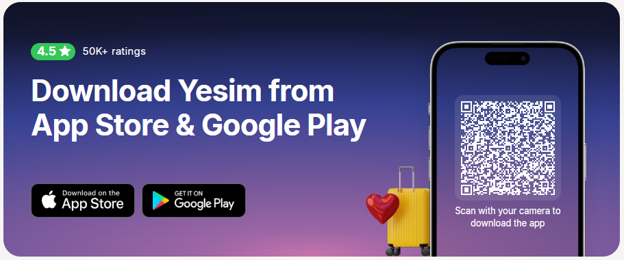 Download Yesim from App Store & Google Play